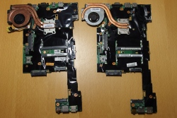 x220 (on the right) and the x230 (on the left) motherboards side by side